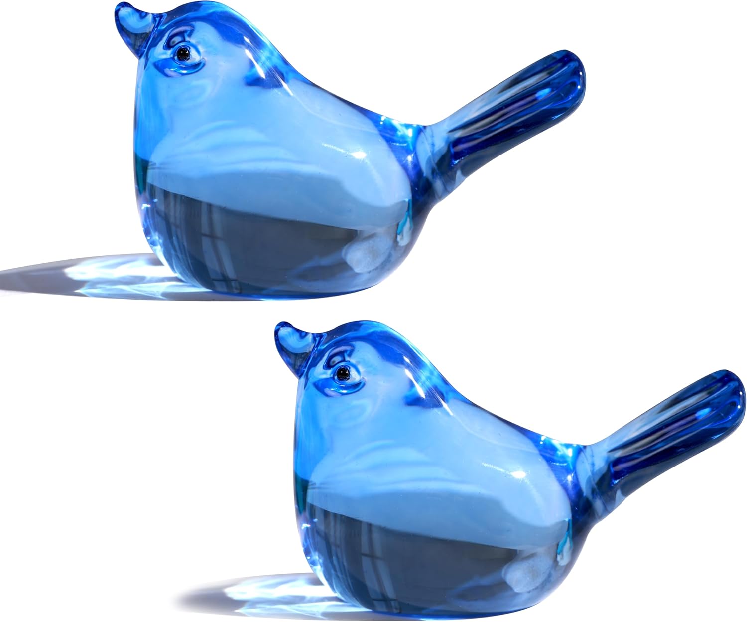 Blown Glass Bird Figurine — Dark Blue — image 1 Blown Glass Bird Figurine — Dark Blue