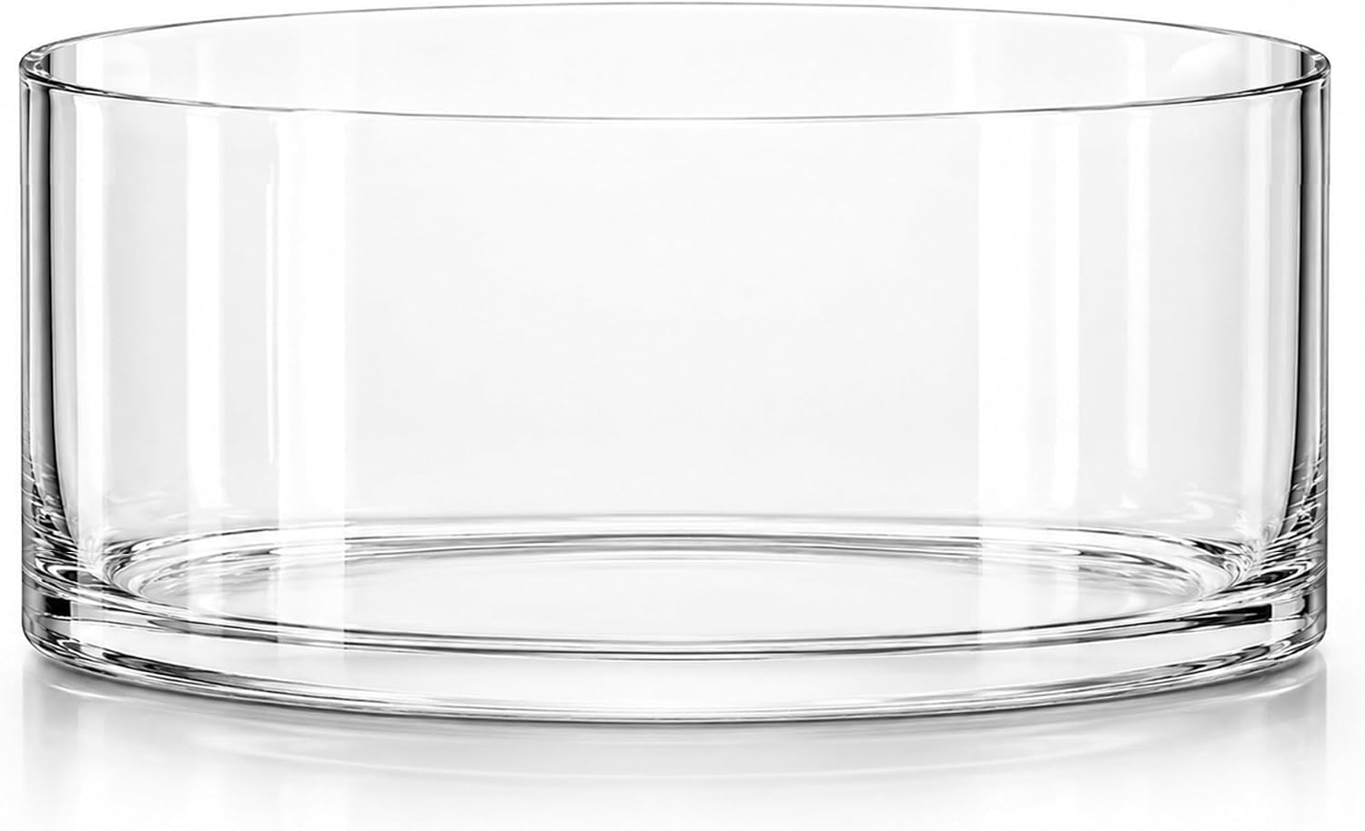 Clear Glass Cylinder Vase — 4 in Tall, 8 in Opening