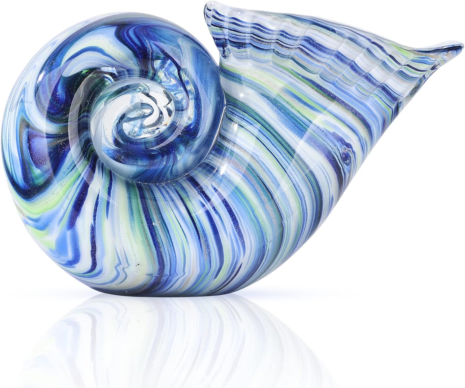 Colourful Glass Conch Sculpture — Hand-Blown