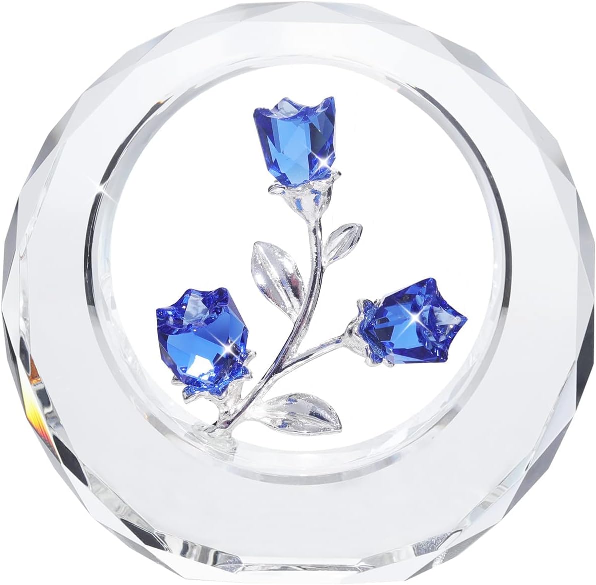 Crystal Tulip Figurines with Ring Stand