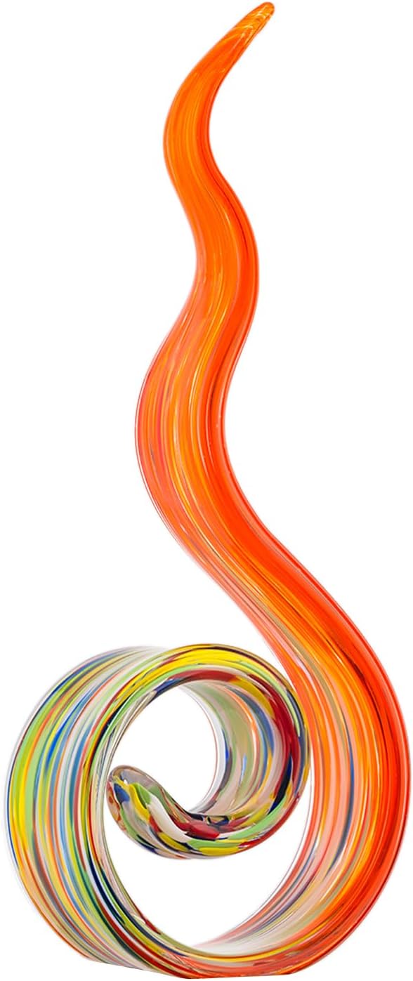 Hand-Blown Glass Sculpture — 11.4 in Tall