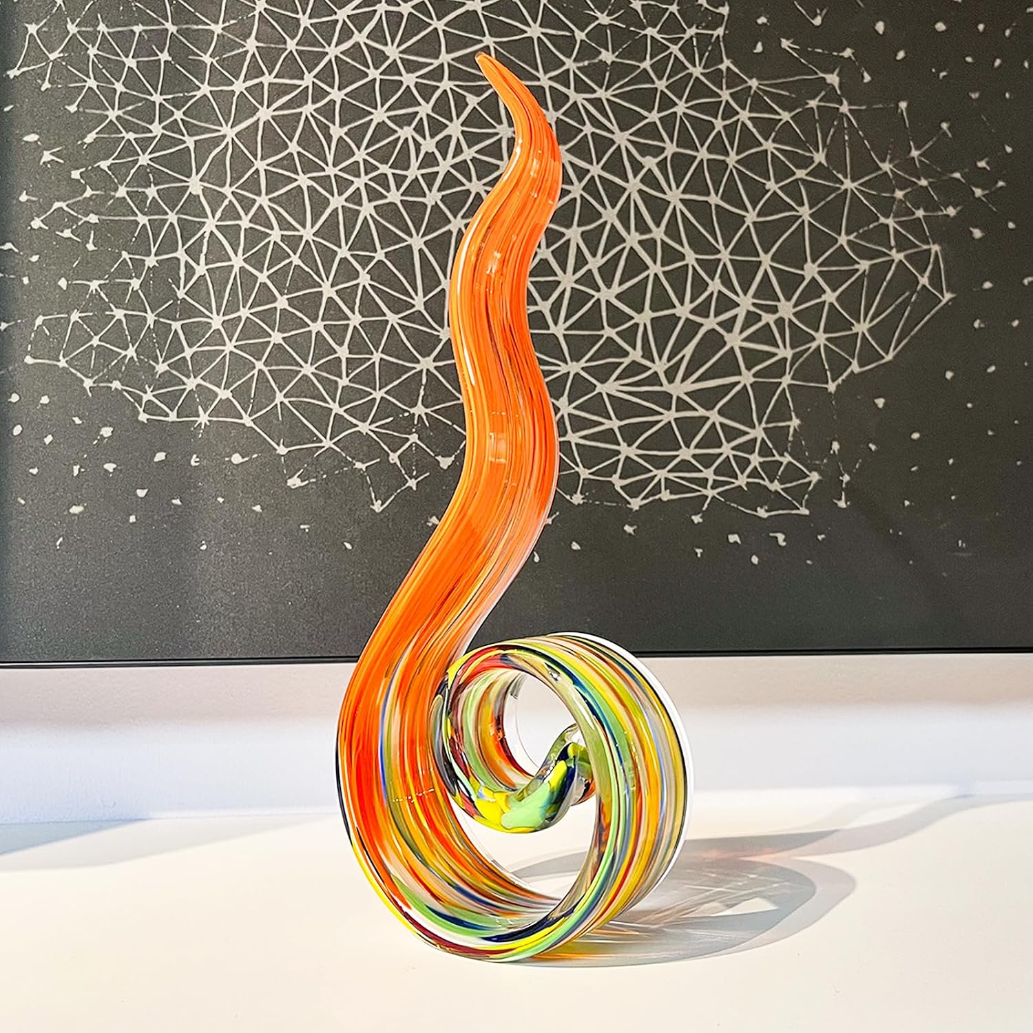 Hand-Blown Glass Sculpture — 11.4 in Tall