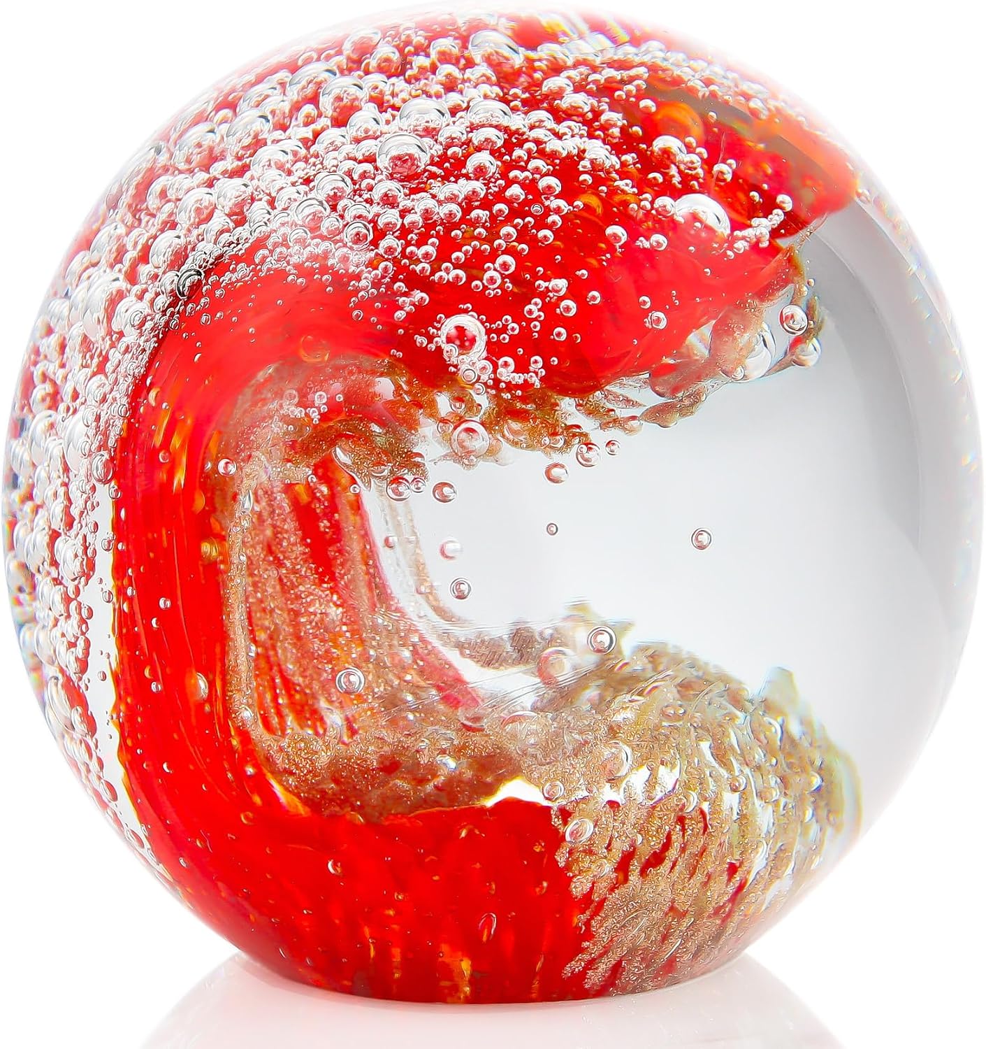 Ocean Wave Glass Paperweight — Hand-Blown