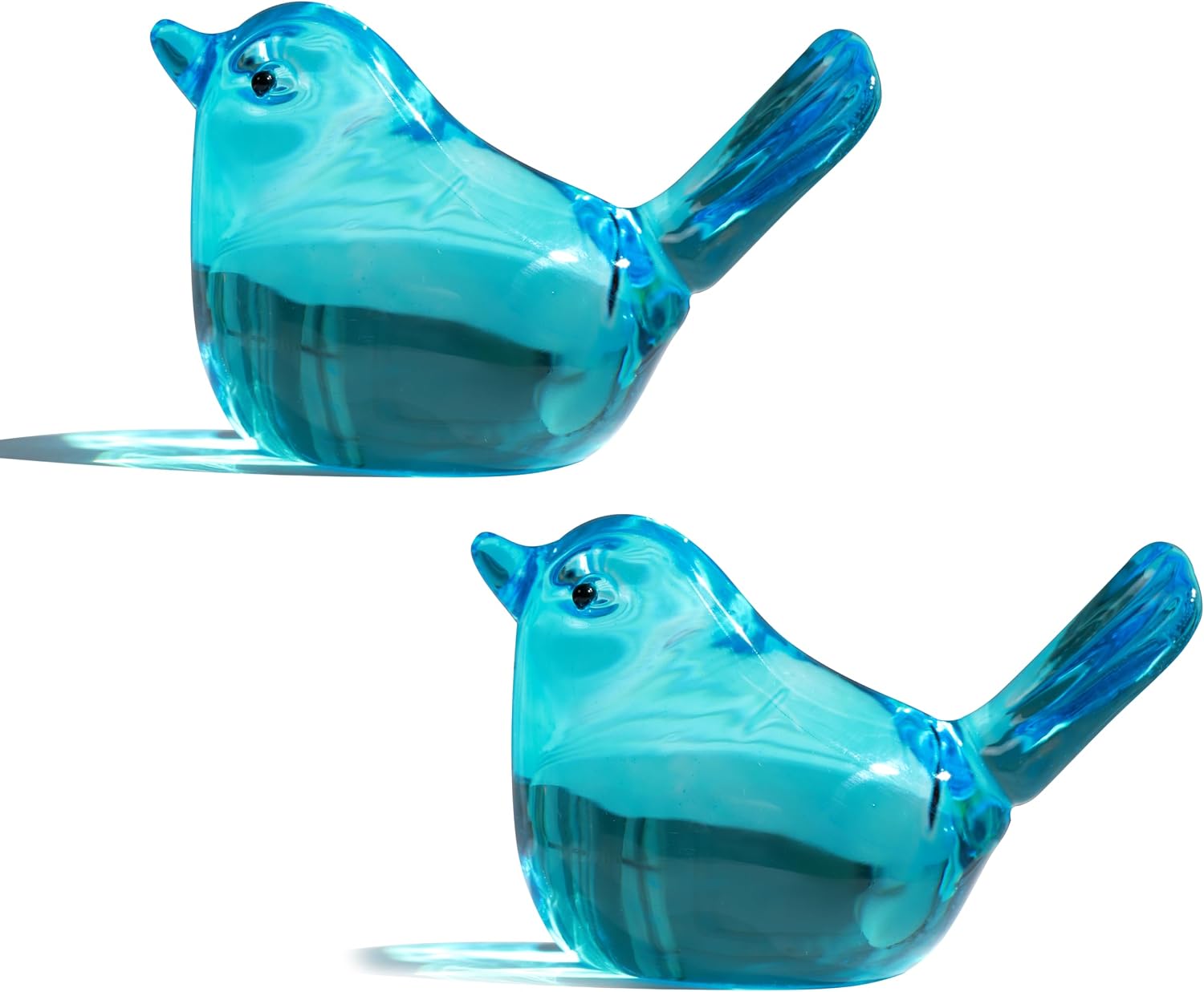 Blown Glass Bird Figurine — Dark Blue