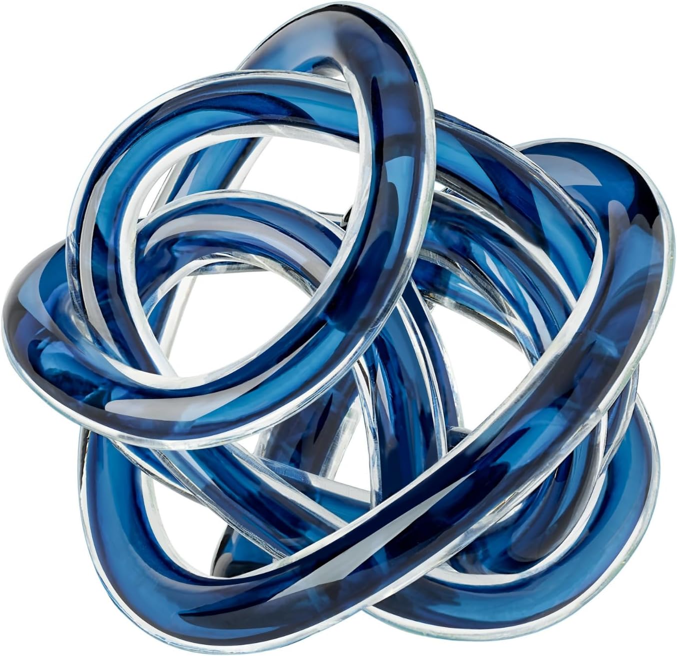 Glass Infinity Knot Sculpture — 4.5 in, Blue