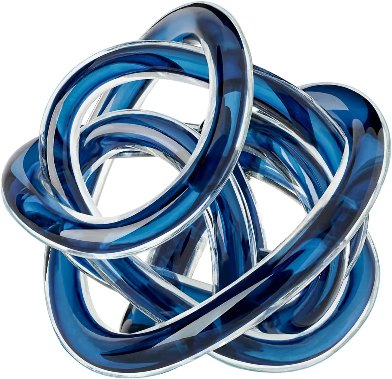 Glass Infinity Knot Sculpture — 4.5 in, Blue