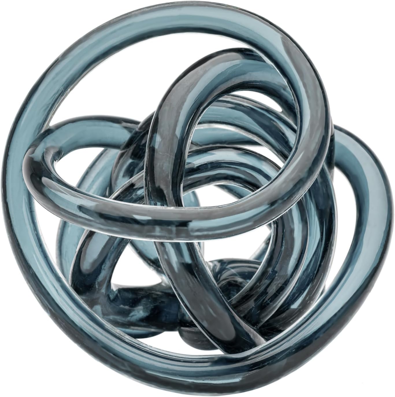 Glass Infinity Knot Sculpture — 4.5 in, Blue