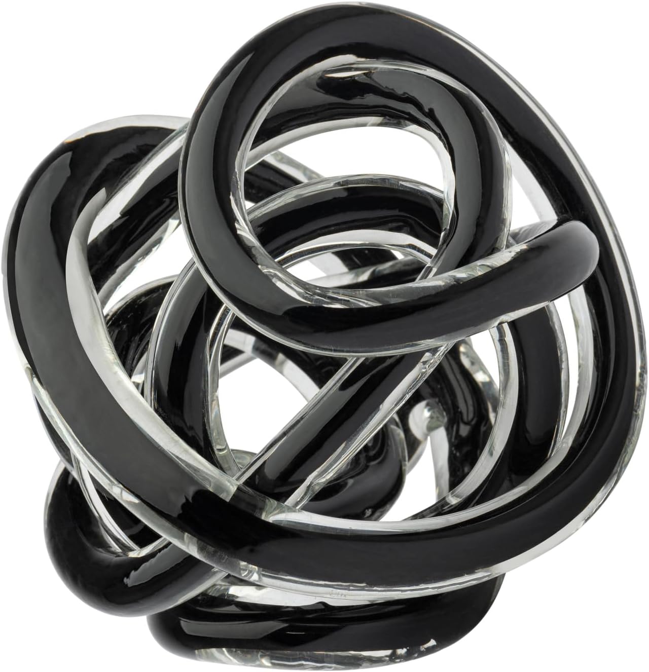 Glass Infinity Knot Sculpture — 4.5 in, Blue