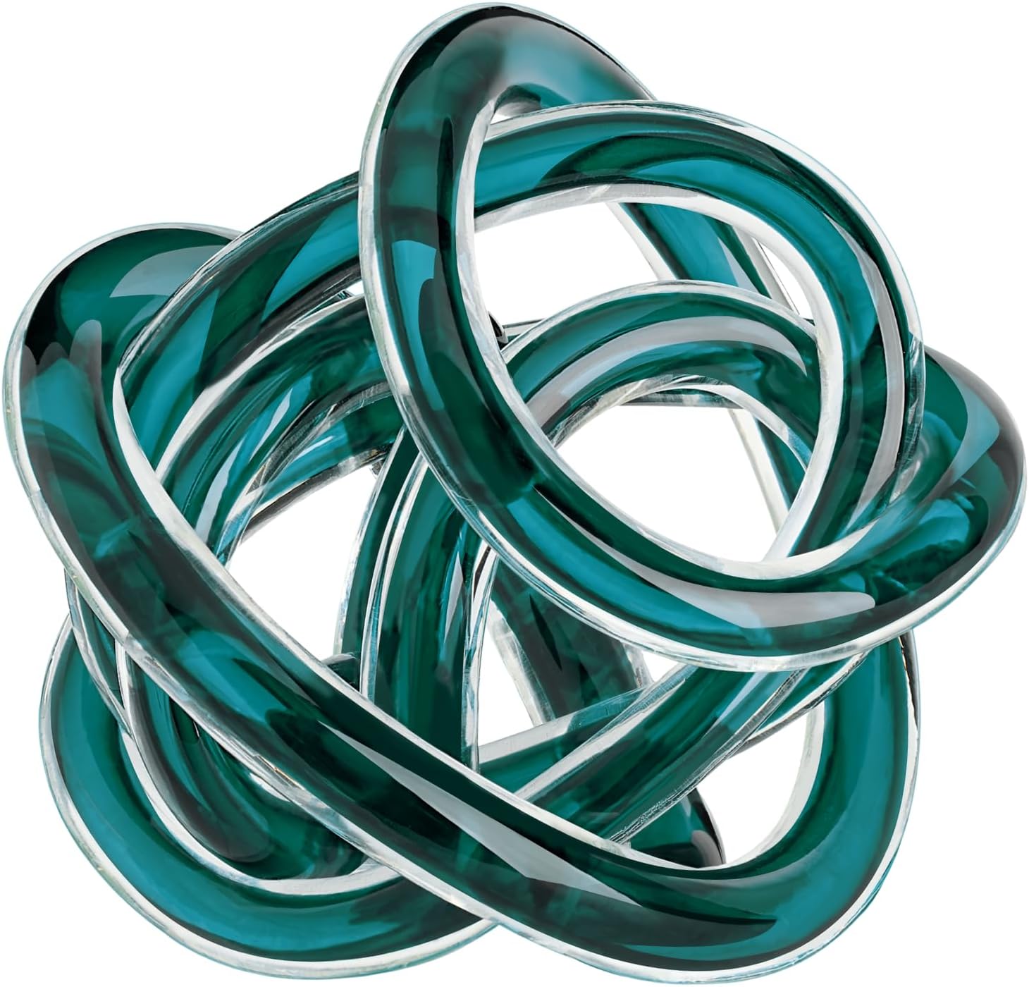 Glass Infinity Knot Sculpture — 4.5 in, Blue