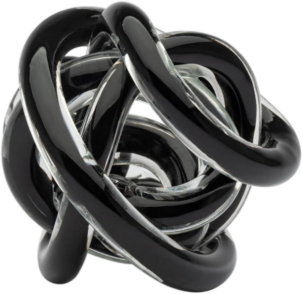 Glass Infinity Knot Sculpture — 4.5 in, Blue