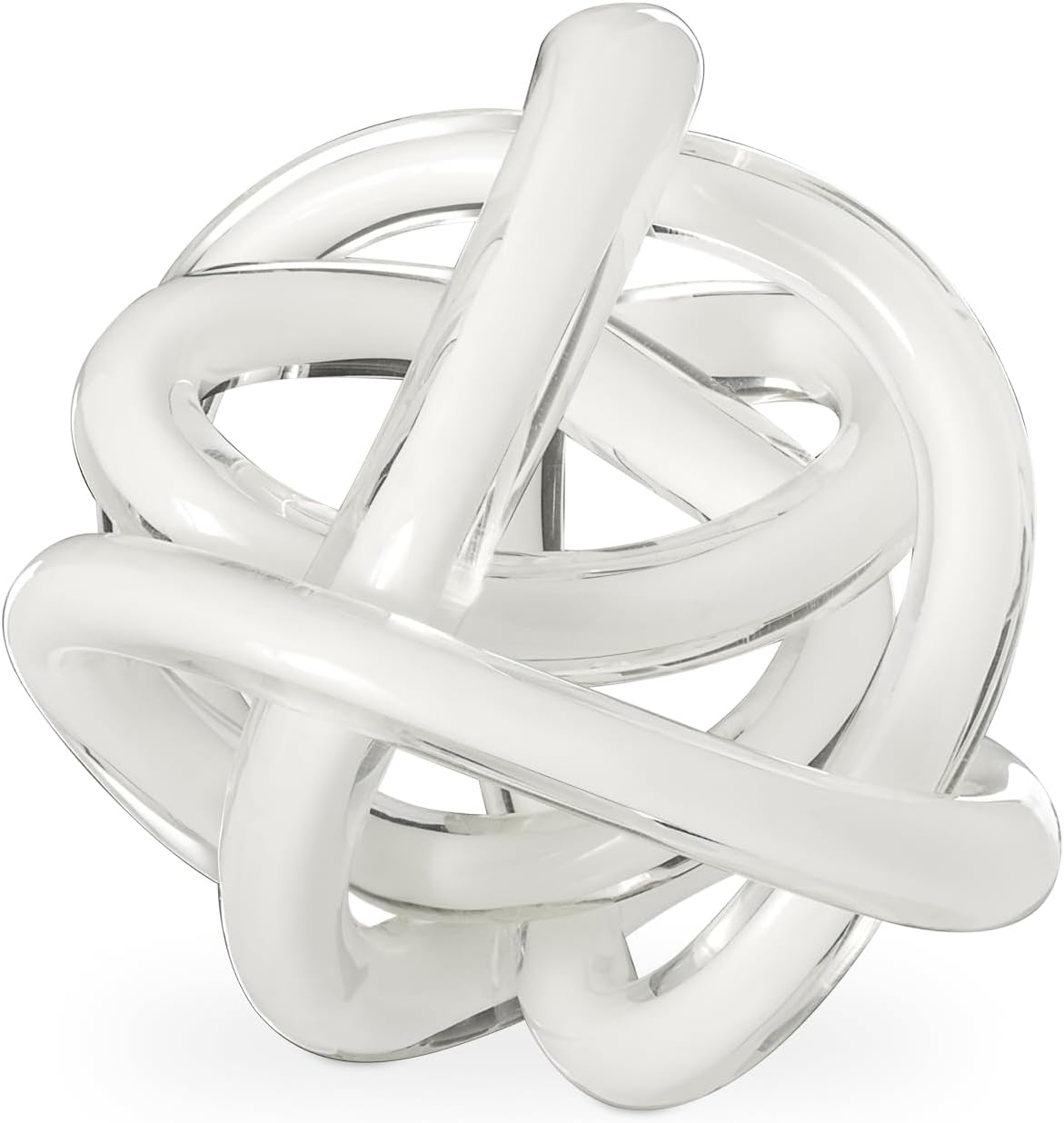 Glass Infinity Knot Sculpture — 4.5 in, Blue