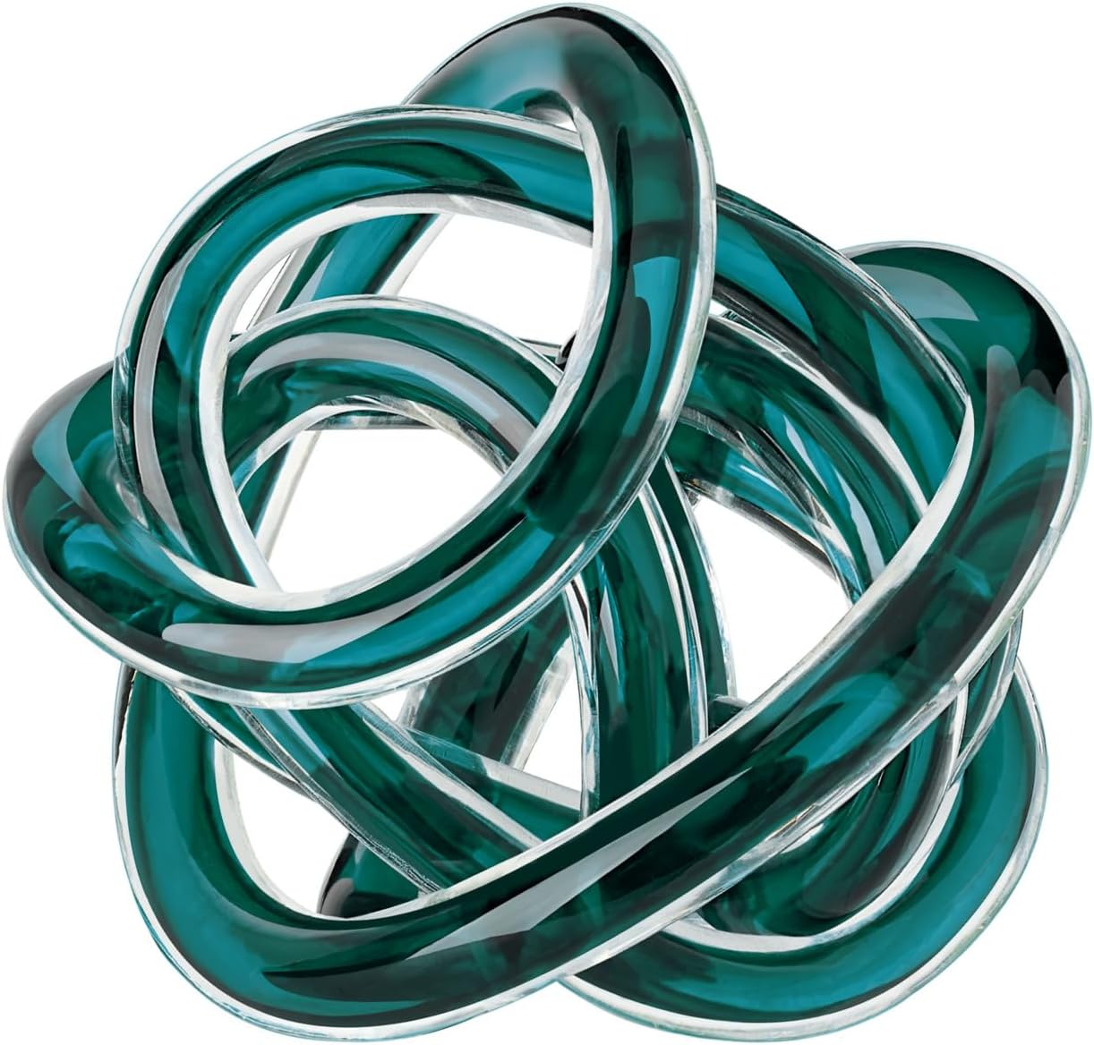 Glass Infinity Knot Sculpture — 4.5 in, Blue