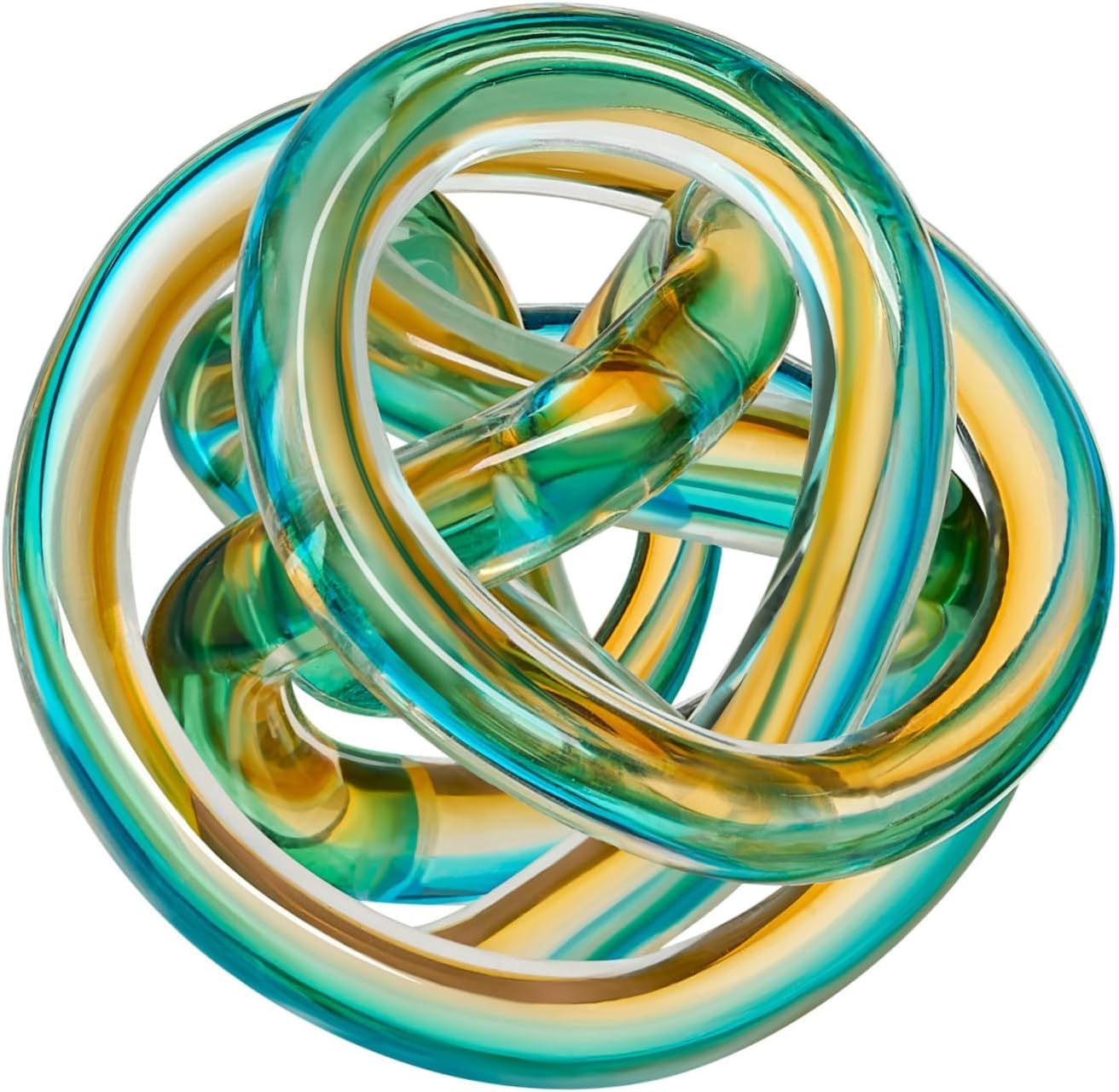Glass Infinity Knot Sculpture — 4.5 in, Blue