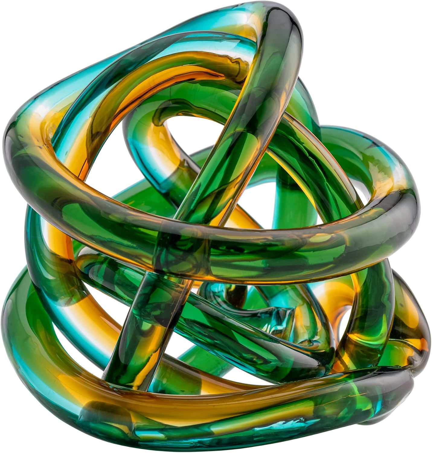 Glass Infinity Knot Sculpture — 4.5 in, Blue