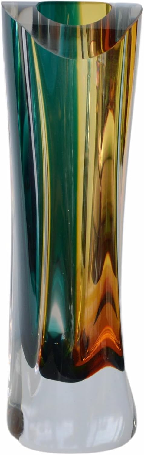 Sail-Shaped Handcrafted Glass Vase — Clear