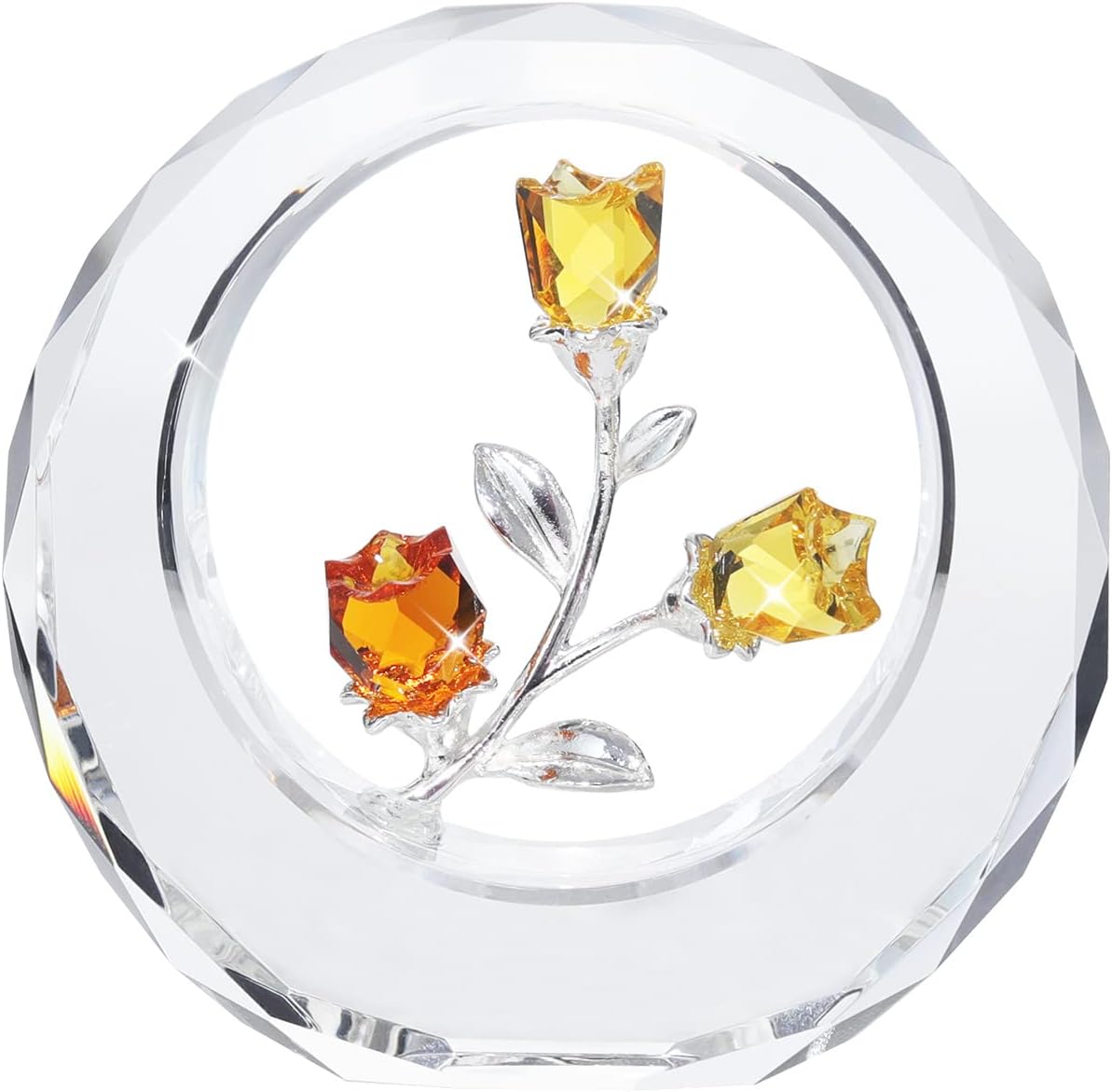 Crystal Tulip Figurines with Ring Stand