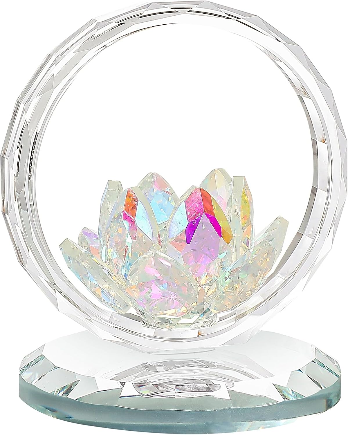 Crystal Tulip Figurines with Ring Stand