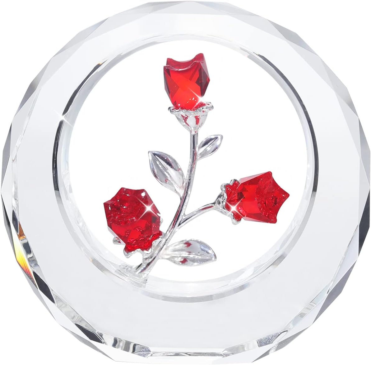 Crystal Tulip Figurines with Ring Stand
