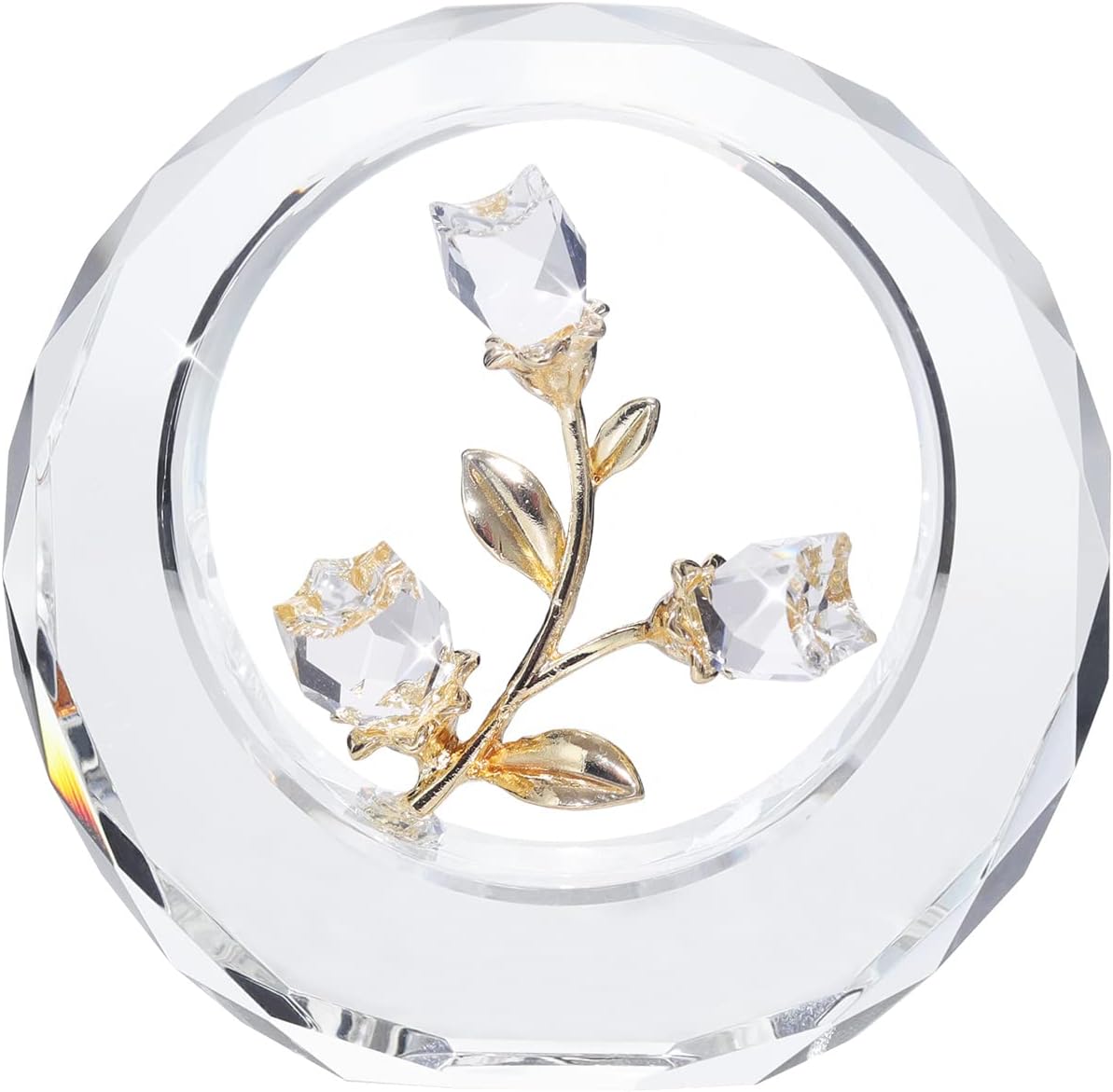 Crystal Tulip Figurines with Ring Stand