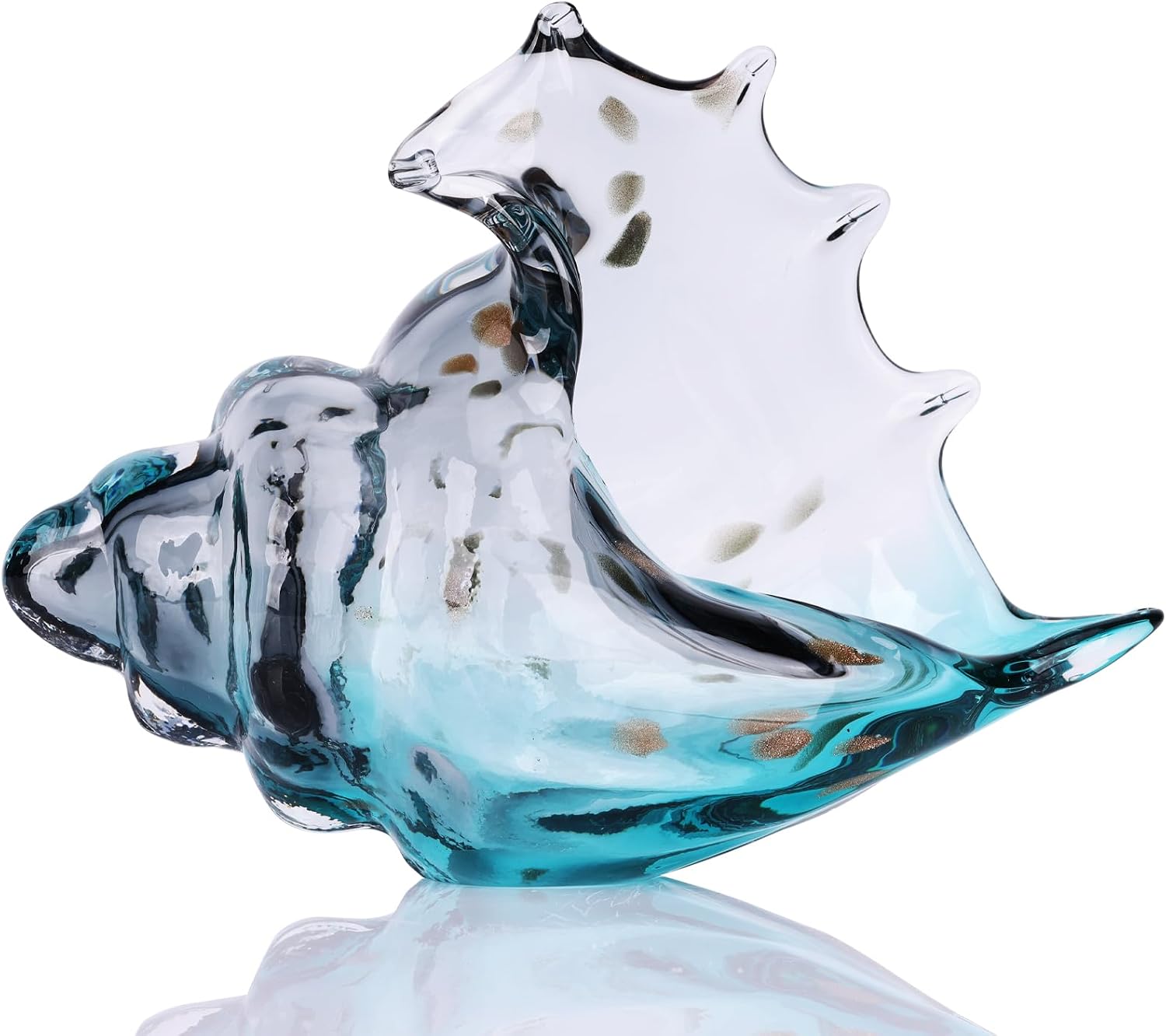 Colourful Glass Conch Sculpture — Hand-Blown