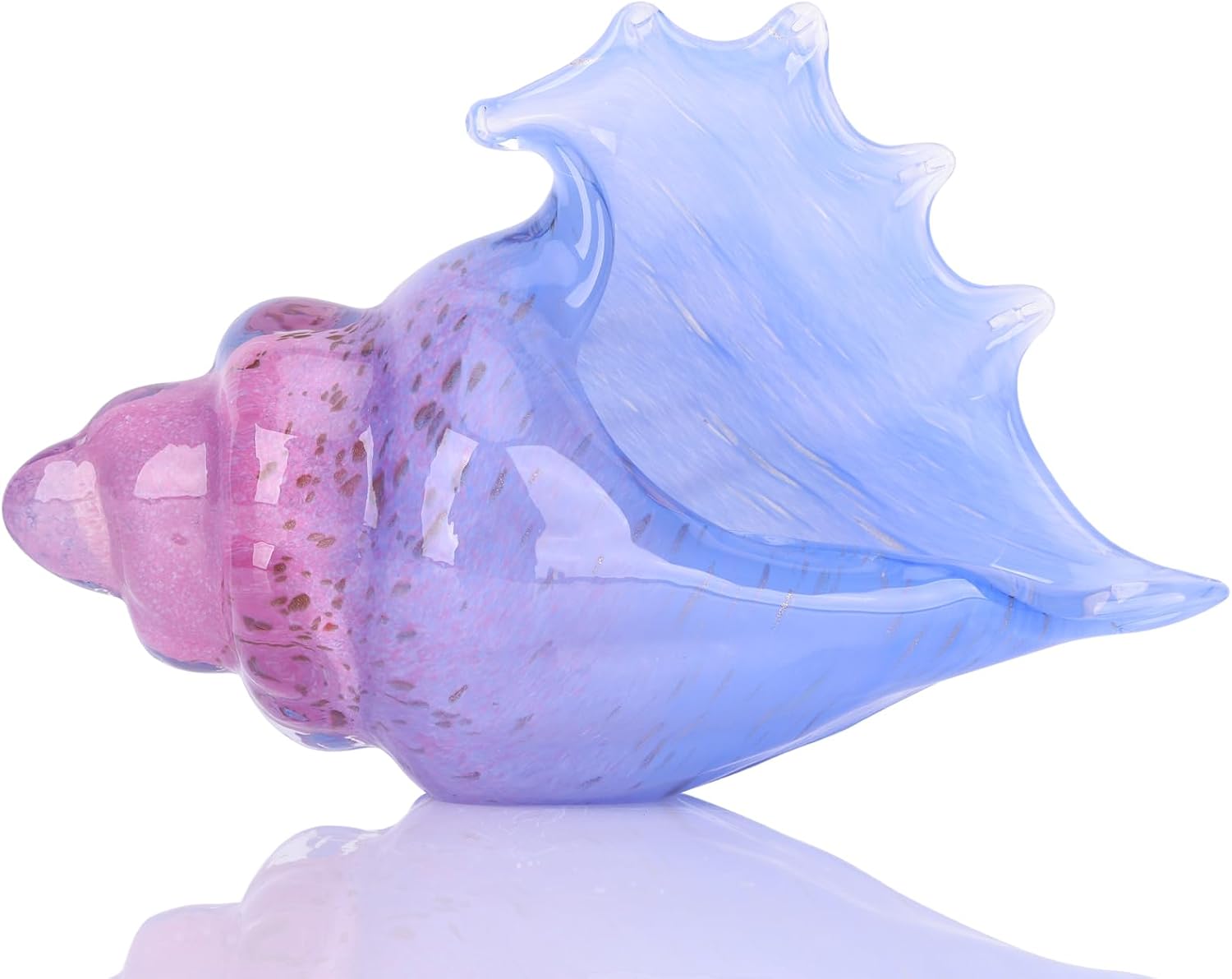 Colourful Glass Conch Sculpture — Hand-Blown
