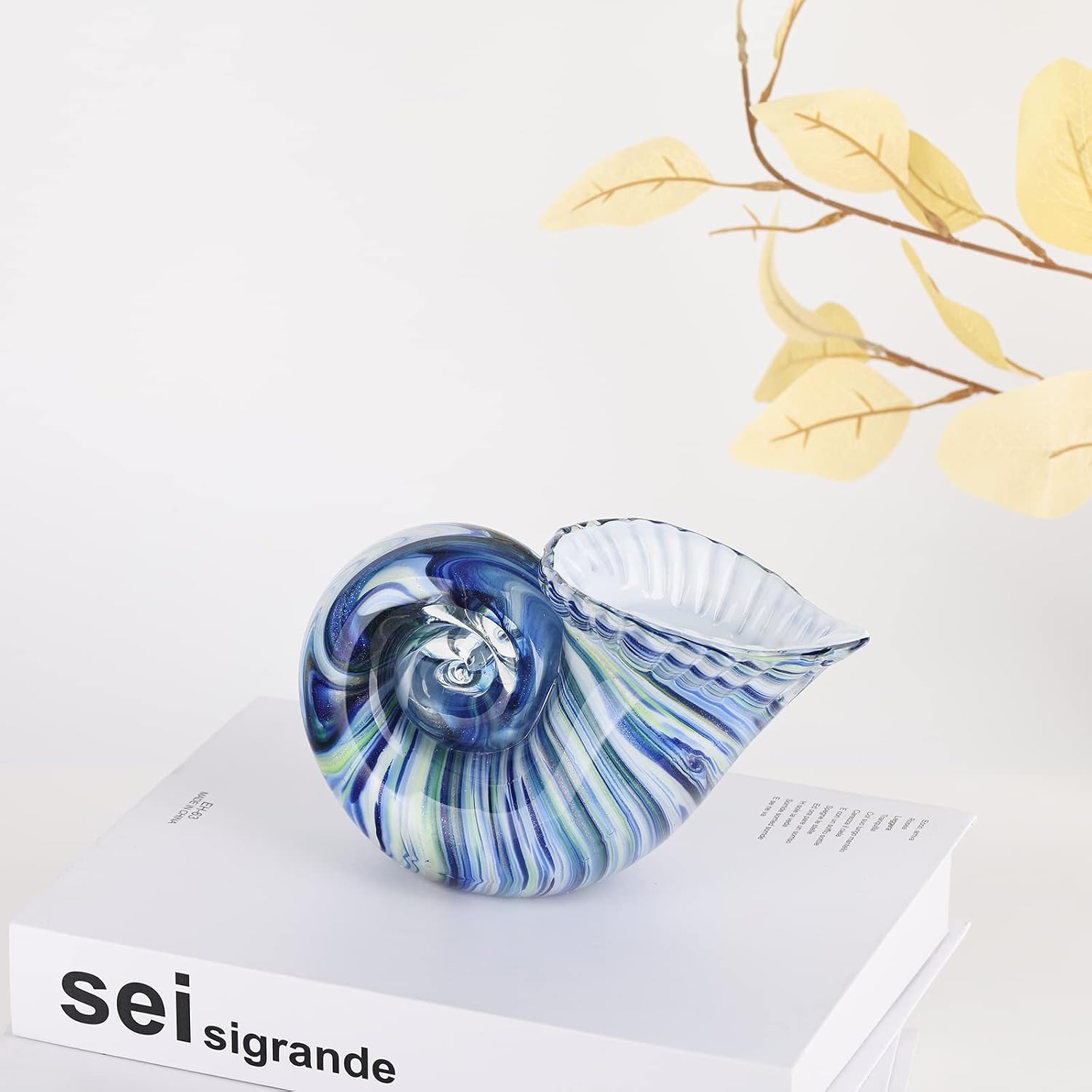Colourful Glass Conch Sculpture — Hand-Blown