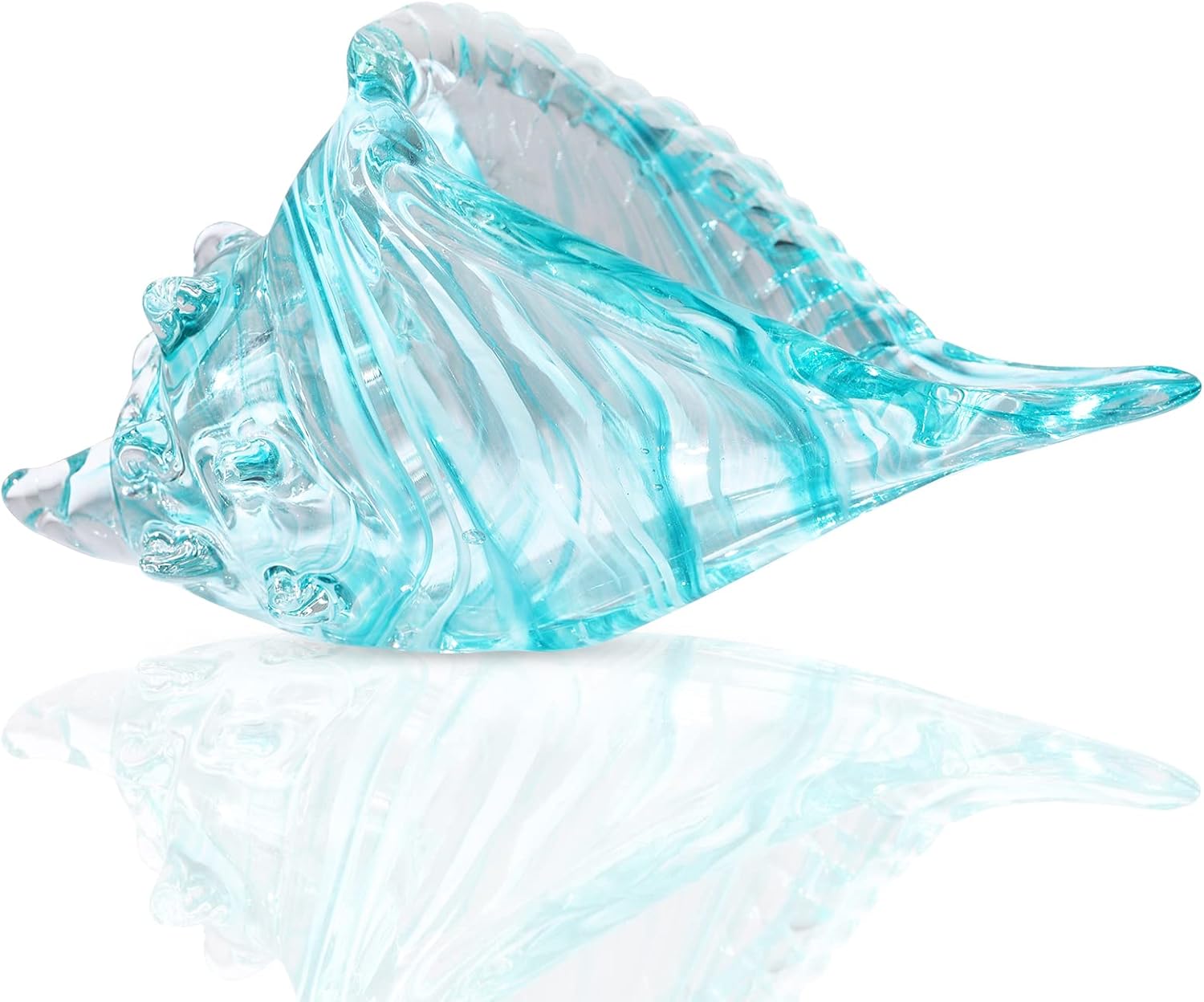 Colourful Glass Conch Sculpture — Hand-Blown