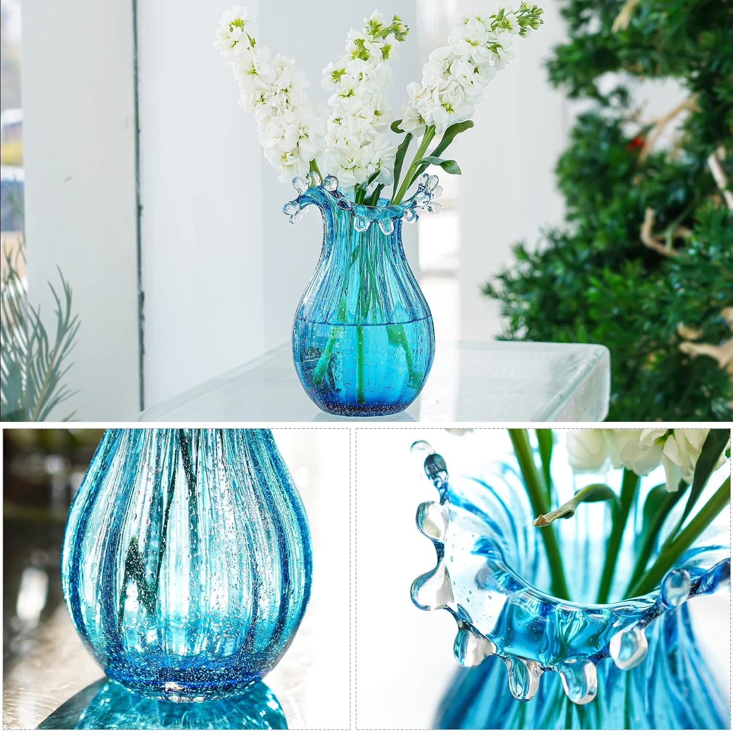 Bubble Glass Vase — 8 in, Modern Form
