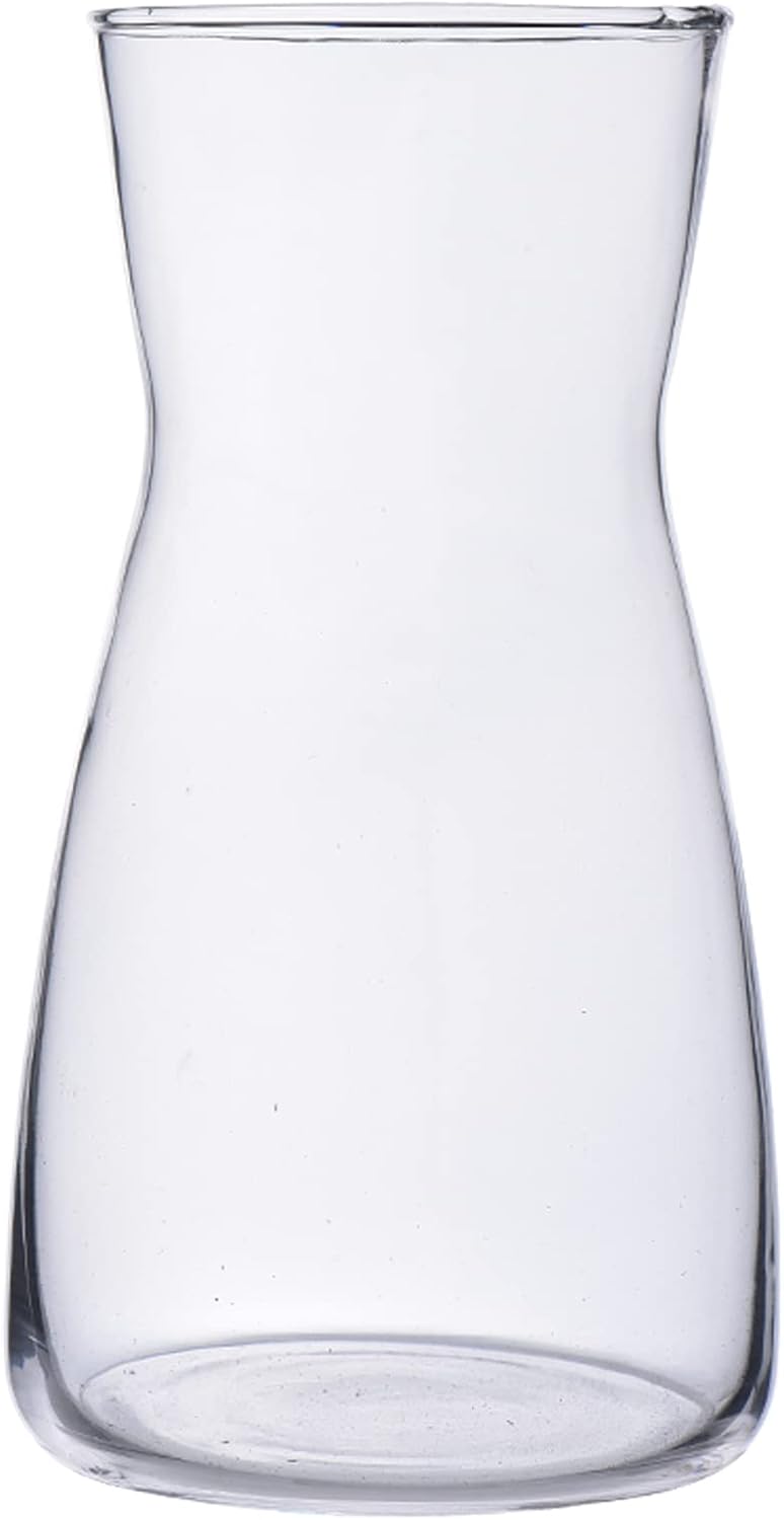 Amber Glass Vase — 8 in, Ribbed
