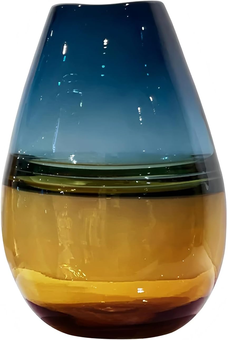 Ombre Glass Centrepiece Vase — Yellow Base
