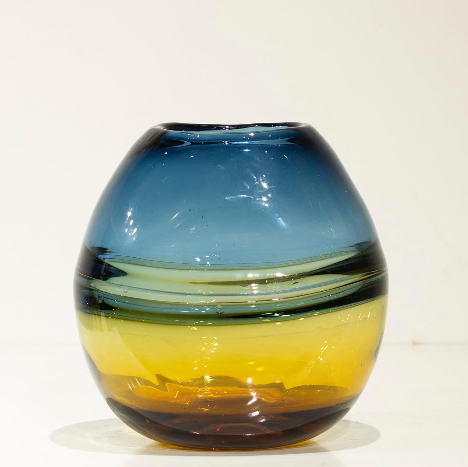 Ombre Glass Centrepiece Vase — Yellow Base