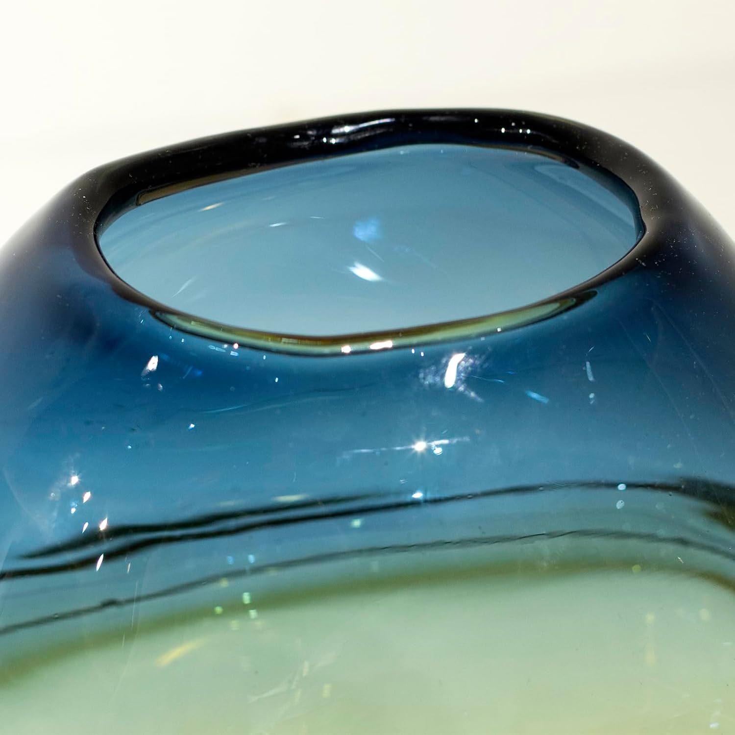 Ombre Glass Centrepiece Vase — Yellow Base