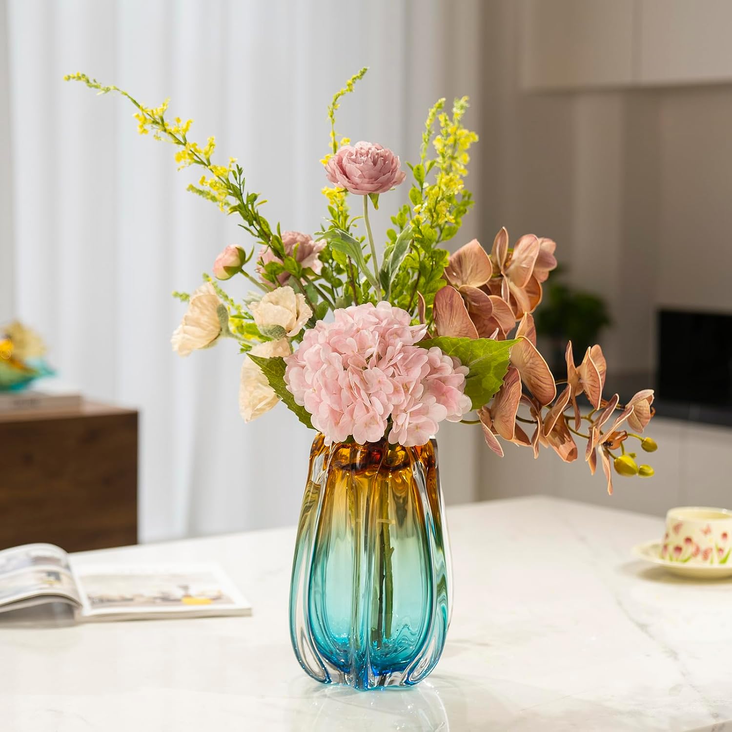 Wide-Mouth Hand-Blown Glass Vase — Deco Form