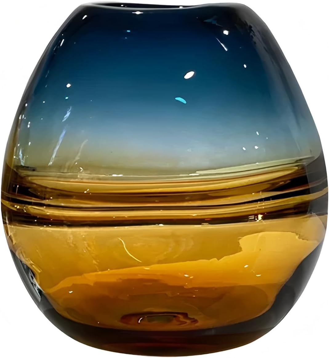Ombre Glass Centrepiece Vase — Yellow Base