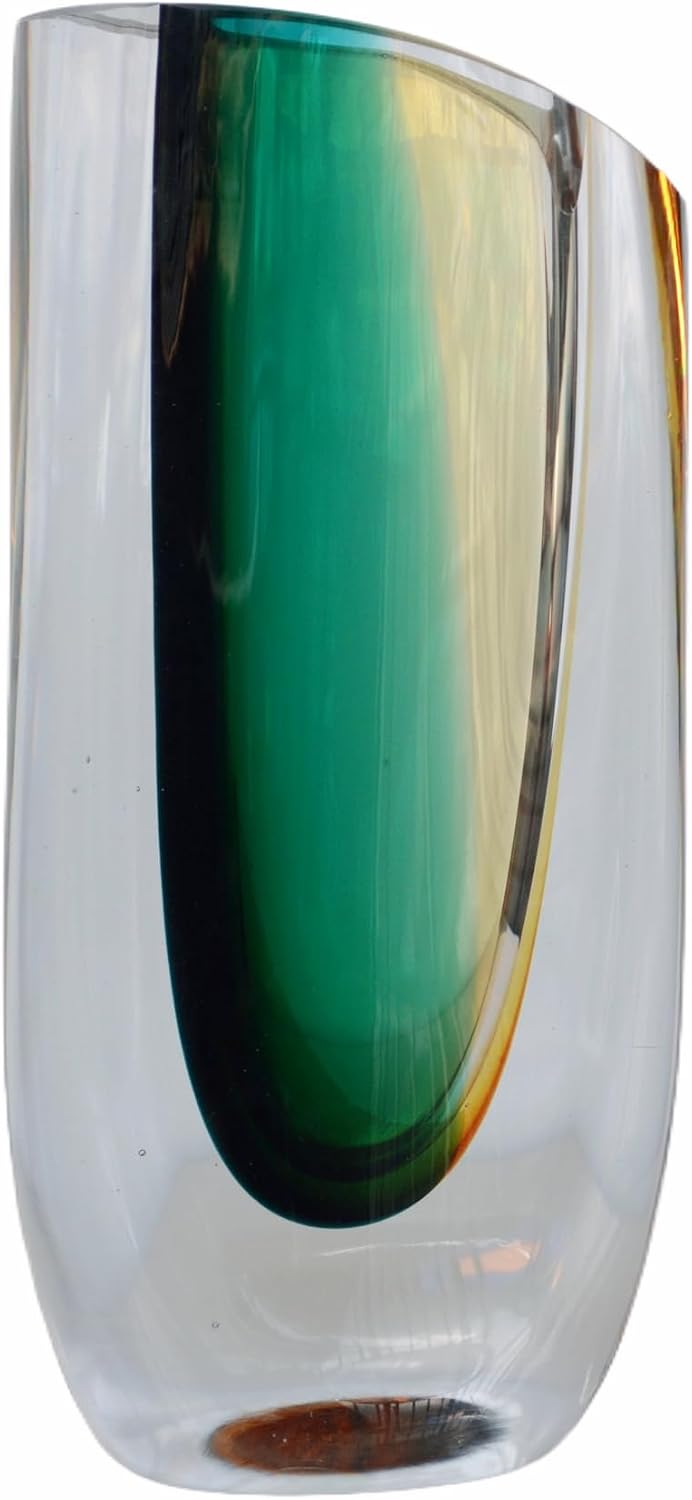 Sail-Shaped Handcrafted Glass Vase — Clear